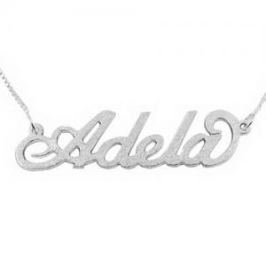 Brushed Sterling Silver Personalised Carrie Style..