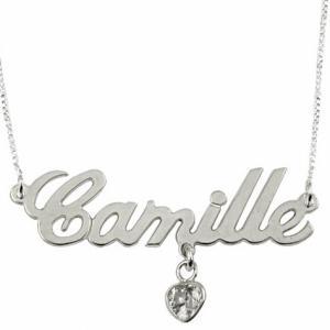 Sterling Silver Name Necklace With Heart Shaped..