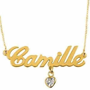 18k Gold Plated Sterling Silver Name Necklace With..