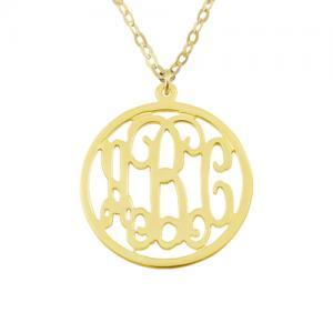 14k Gold Monogram Necklace
