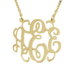 Gold Over Silver Monogram Necklace 2 Loops