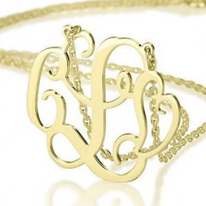 Gold Plated Two Initial And Heart Monogram..
