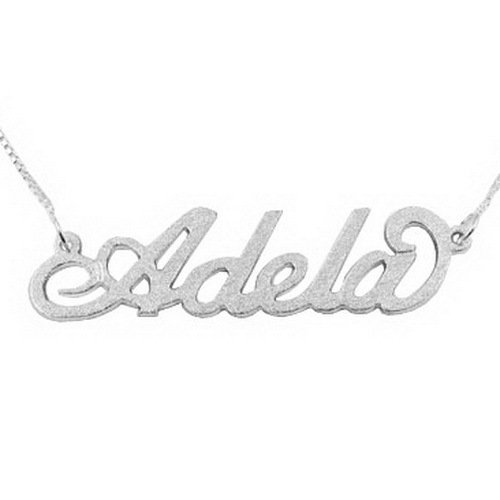 Brushed Sterling Silver Personalised Carrie Style Name Necklace