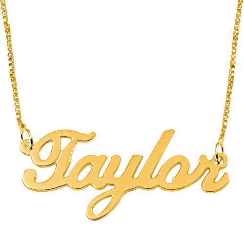 18k Gold Plated Name Necklace Over Sterling Silver