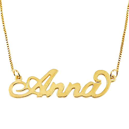 Small 18k Gold Plated Sterling Silver "carrie" Name Necklace
