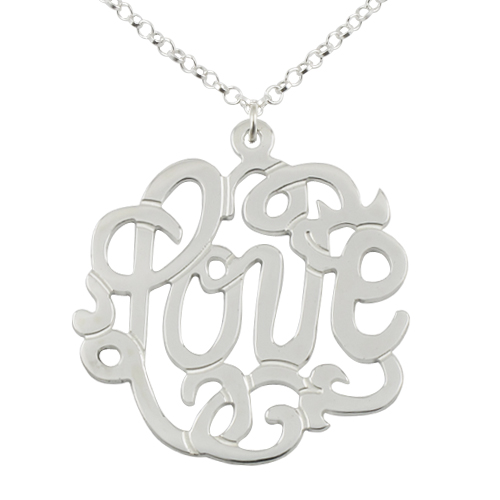 Love Silver Monogram Necklace