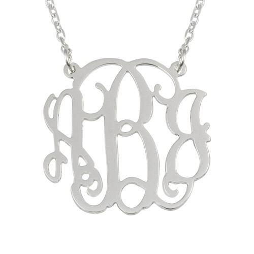 Sterling Silver Monogram Necklace 2 Loops