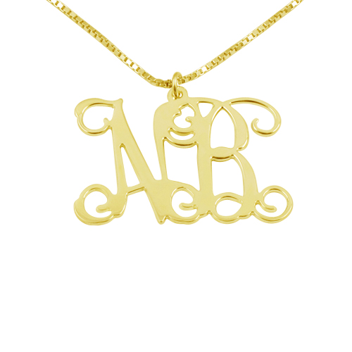 Gold Plated Sterling Silver Monogram Necklace