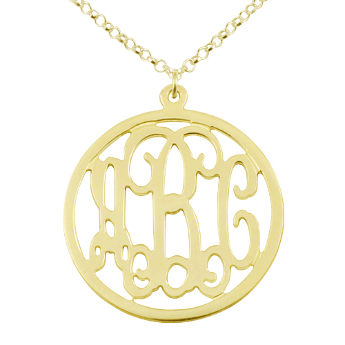 Gold Over Silver Monogram Necklace